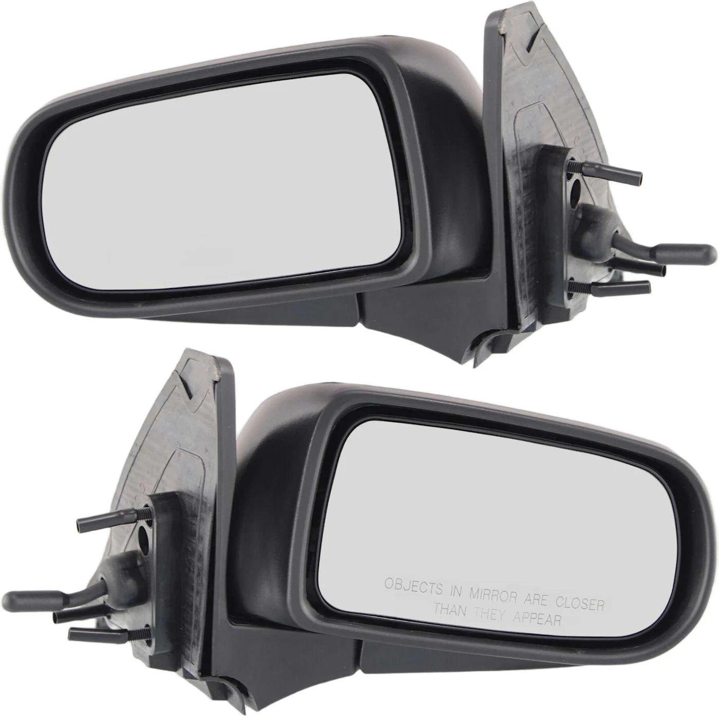 Set of 2 Manual Remote Mirrors for Mazda Protege (1999–2003) Textured Black