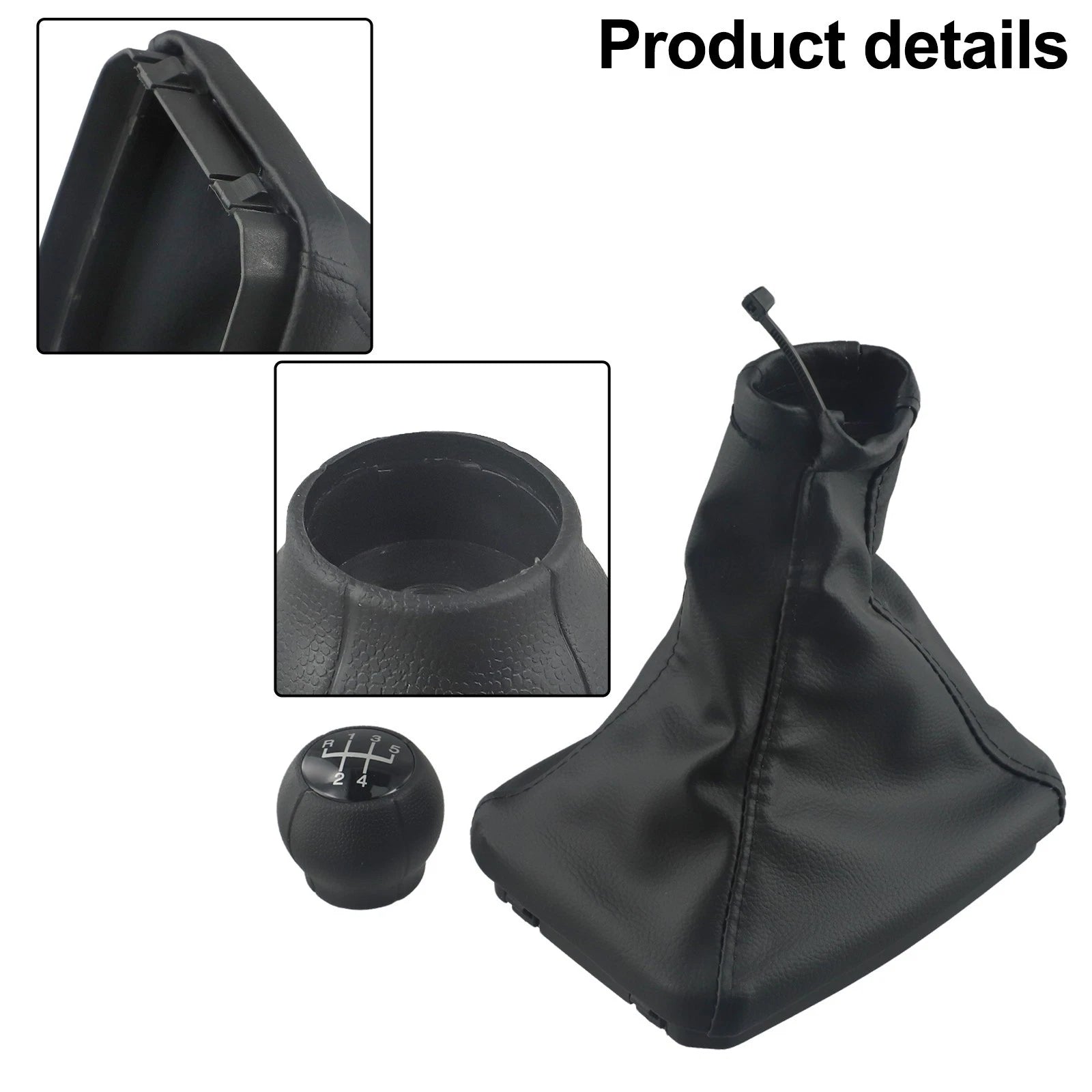 Shift Gaiter for - Black Plastic & Leather