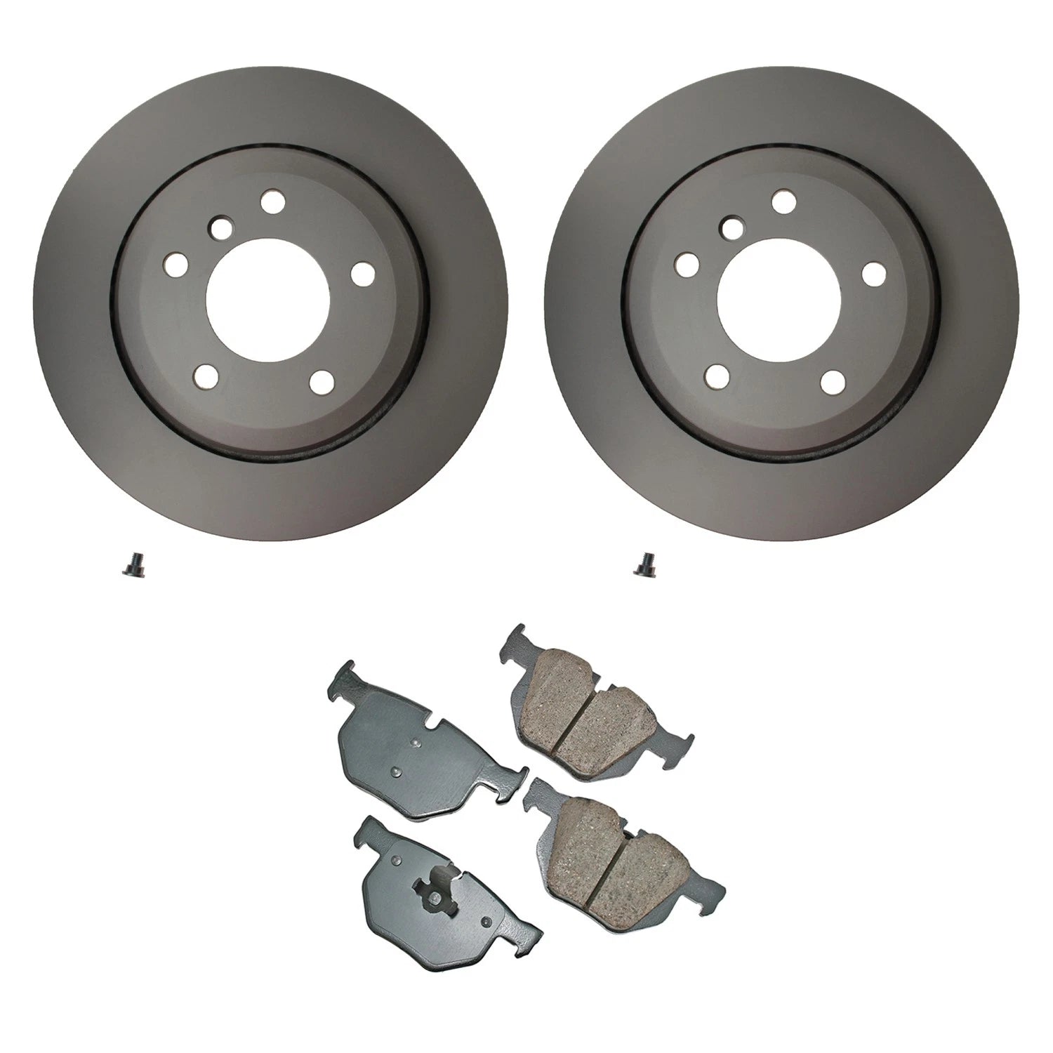 Hella Rear Rotor & Akebono EURO Ceramic Disc Brake Pads Kit for BMW E60 (2006–2010)
