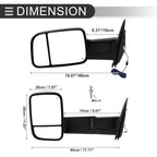 Tow Mirrors for Dodge Ram 1500 (2002–2008) with Turn Signal Light, Black