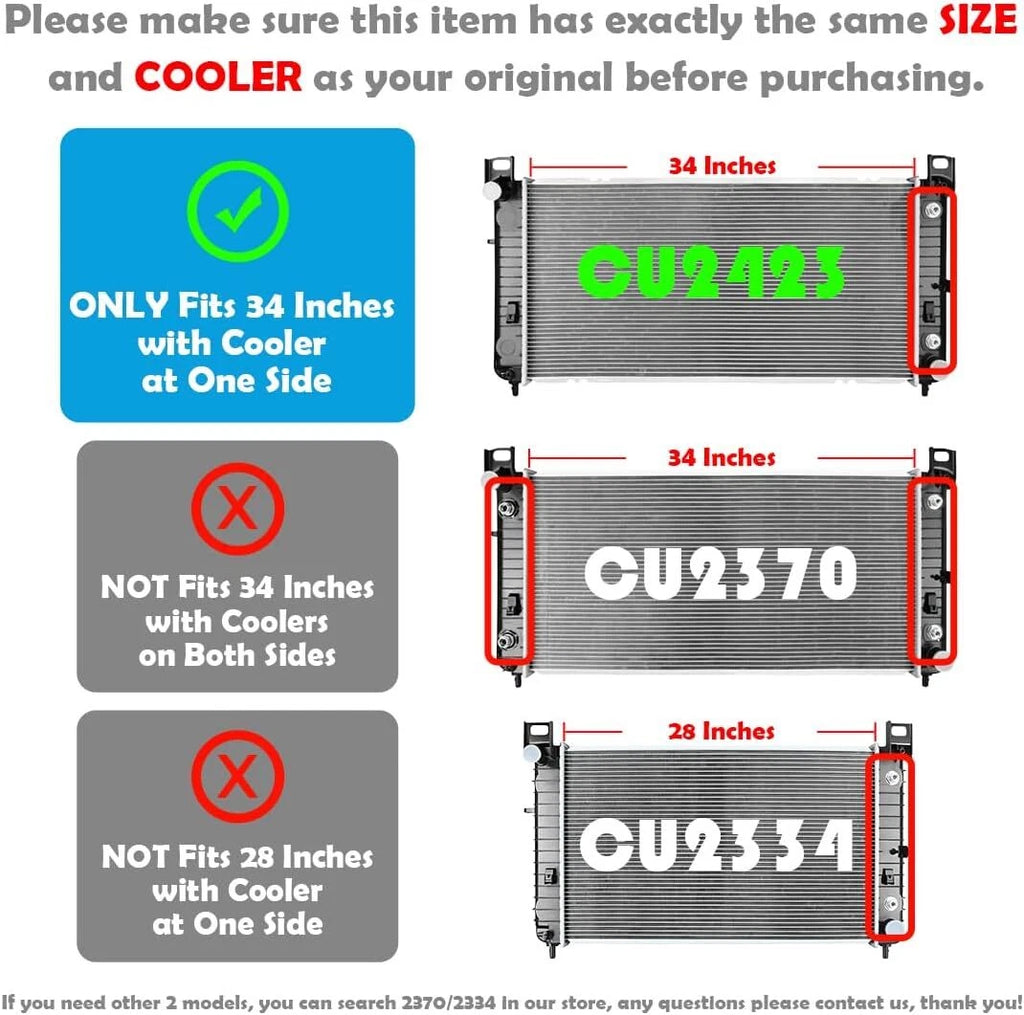 Radiator for Chevrolet Suburban 1500 (2000–2014) CU2423