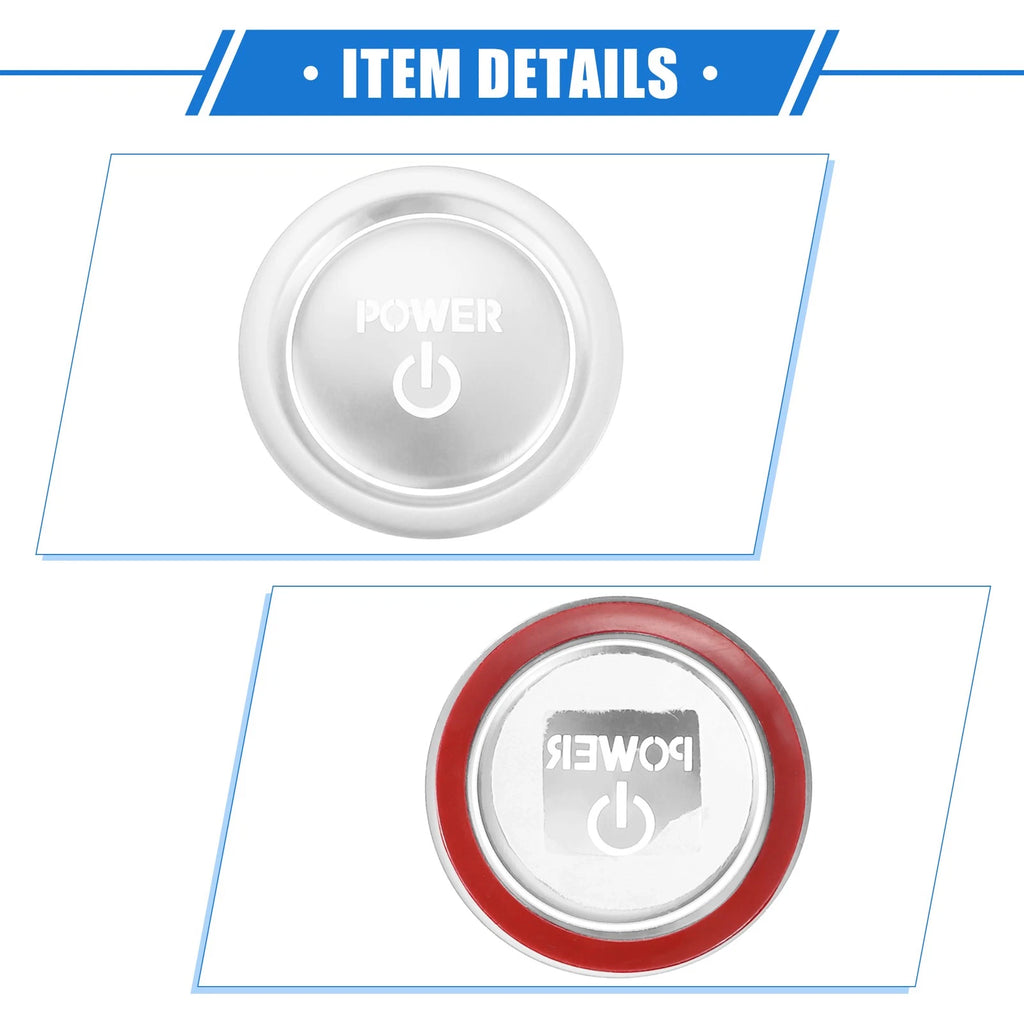 2X Engine Start Ignition Button Cover for Toyota Sienna (2022–2023) Silver Tone