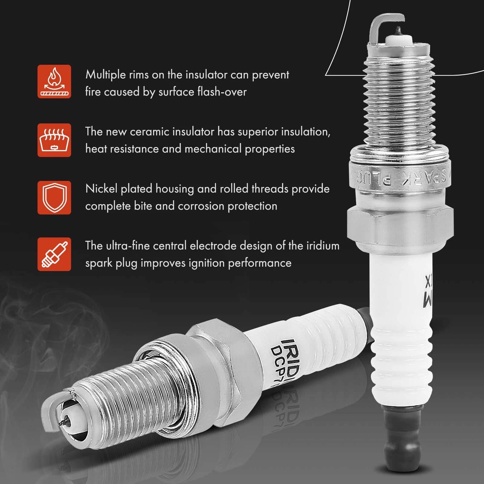 Set of 4 Ignition Coils & Iridium Spark Plugs for Chevy Spark (2013–2015)