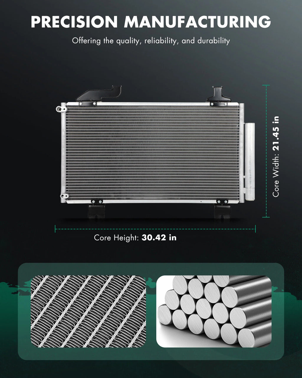 A/C Condenser 3767 for Acura TSX V6 Sedan (2009–2014)