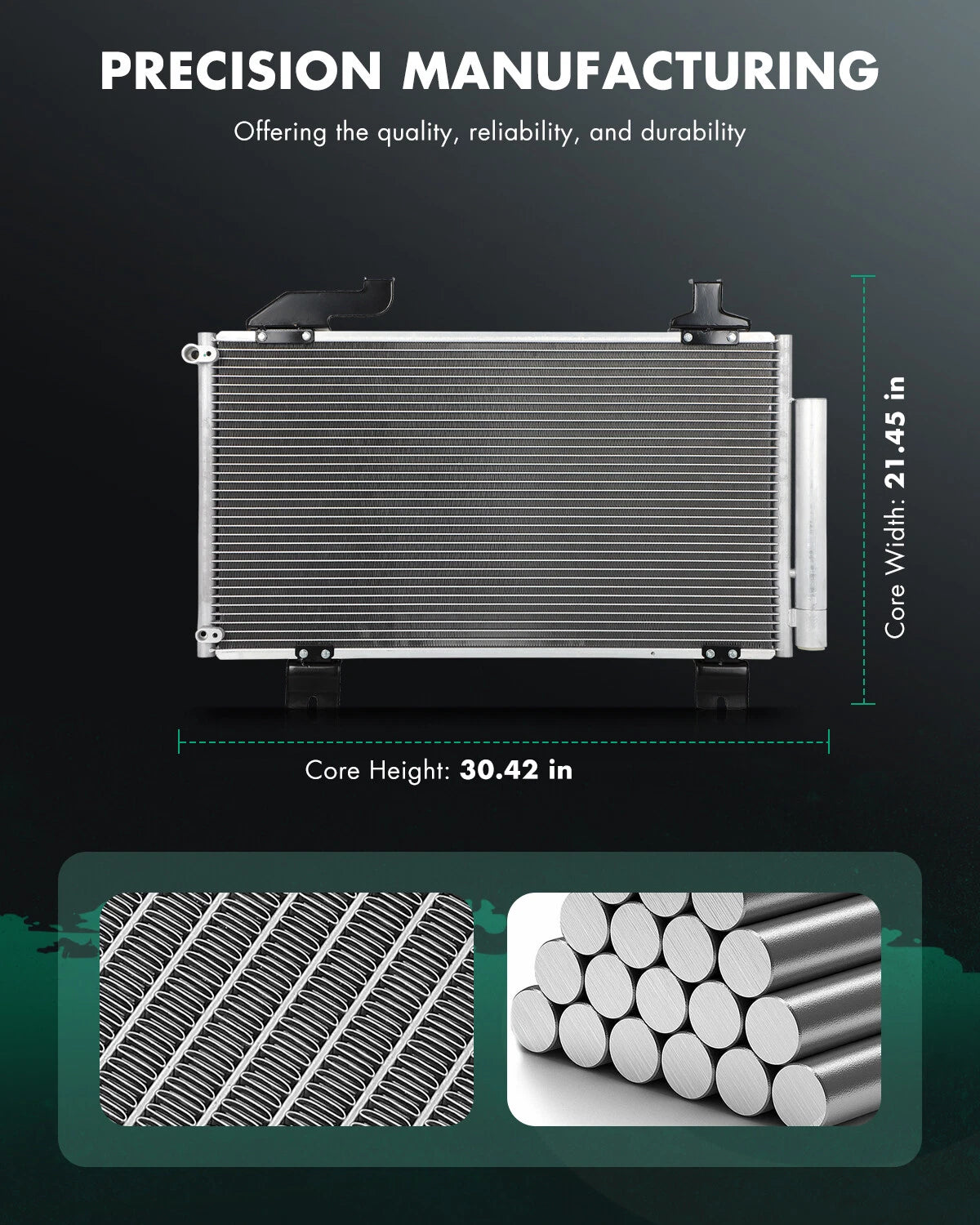 A/C Condenser 3767 for Acura TSX V6 Sedan (2009–2014)