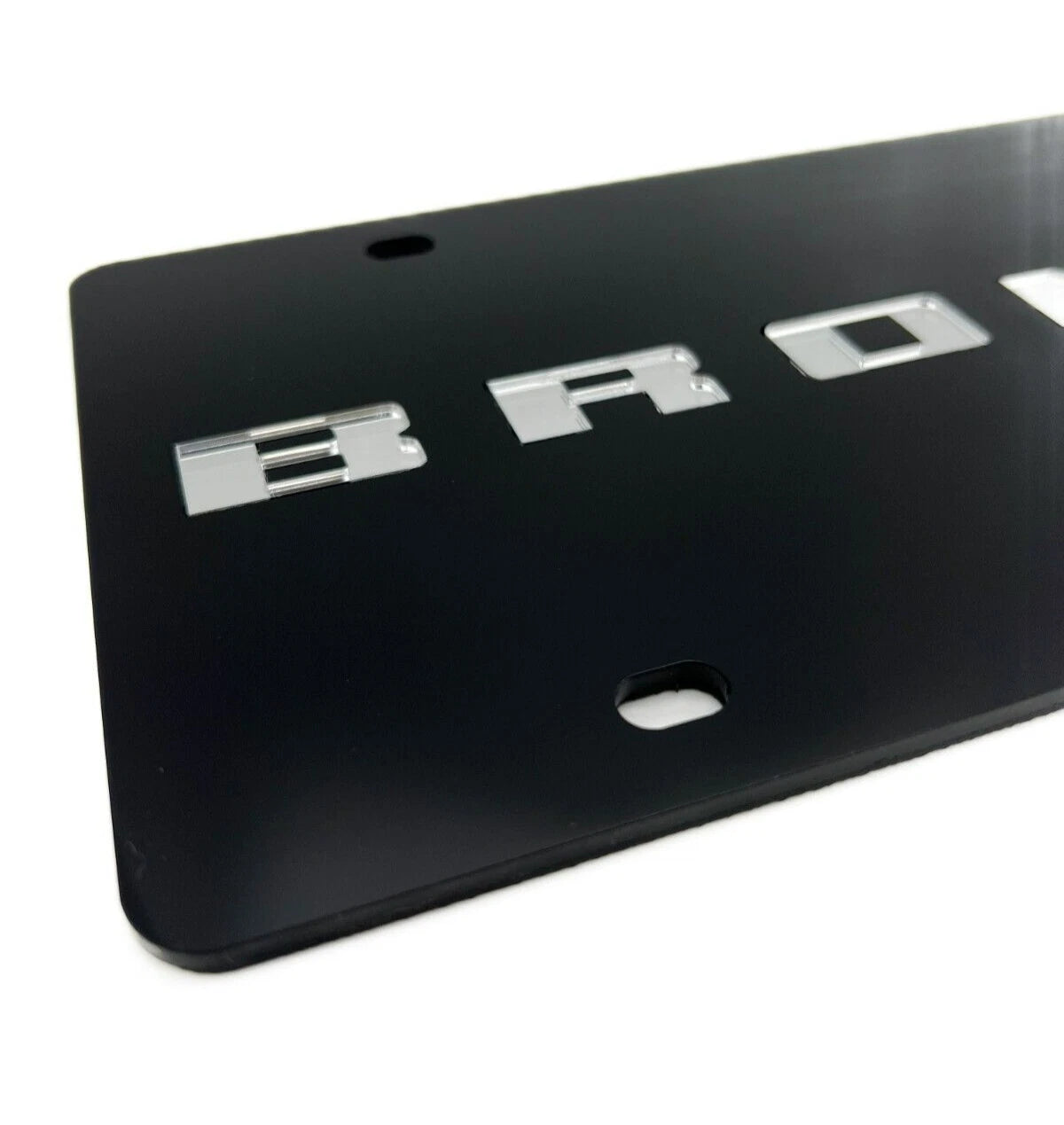 Premium Acrylic Black License Plate with Mirror Logo for Ford Bronco (2021–2024)