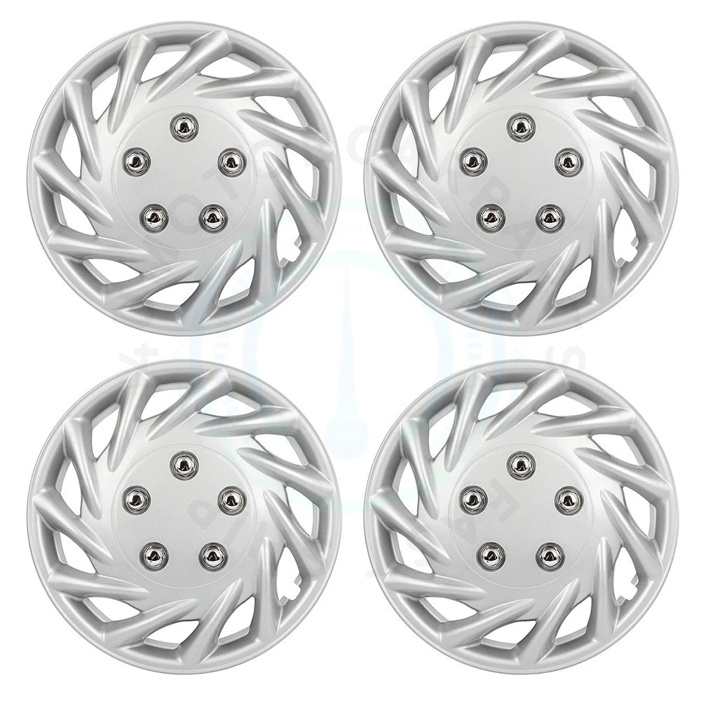 Set of 4 Silver Wheel Covers for R14 14 Inch Tires