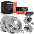 Set of 8 Rear Brake Disc Rotors & Pads for Chevy Silverado GMC 