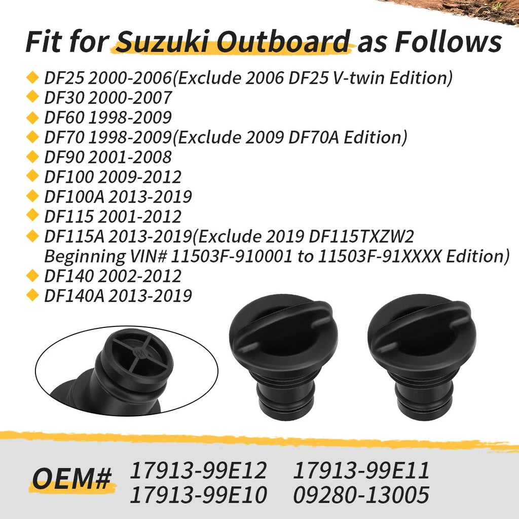 2 Water Flush Plug & Gasket for Suzuki Outboard (25-140 HP)