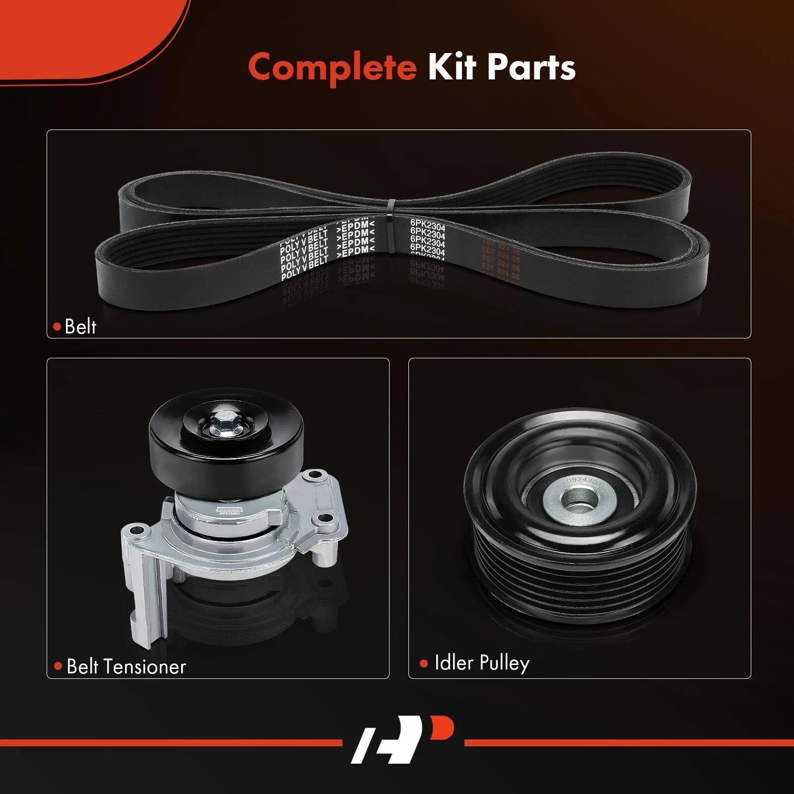 3x Serpentine Belt Drive Component Kit for Toyota Tundra (2000–2002)
