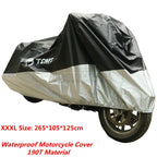 XXXL UV Waterproof Motorcycle Cover for Harley Honda Yamaha (265x105x125cm)