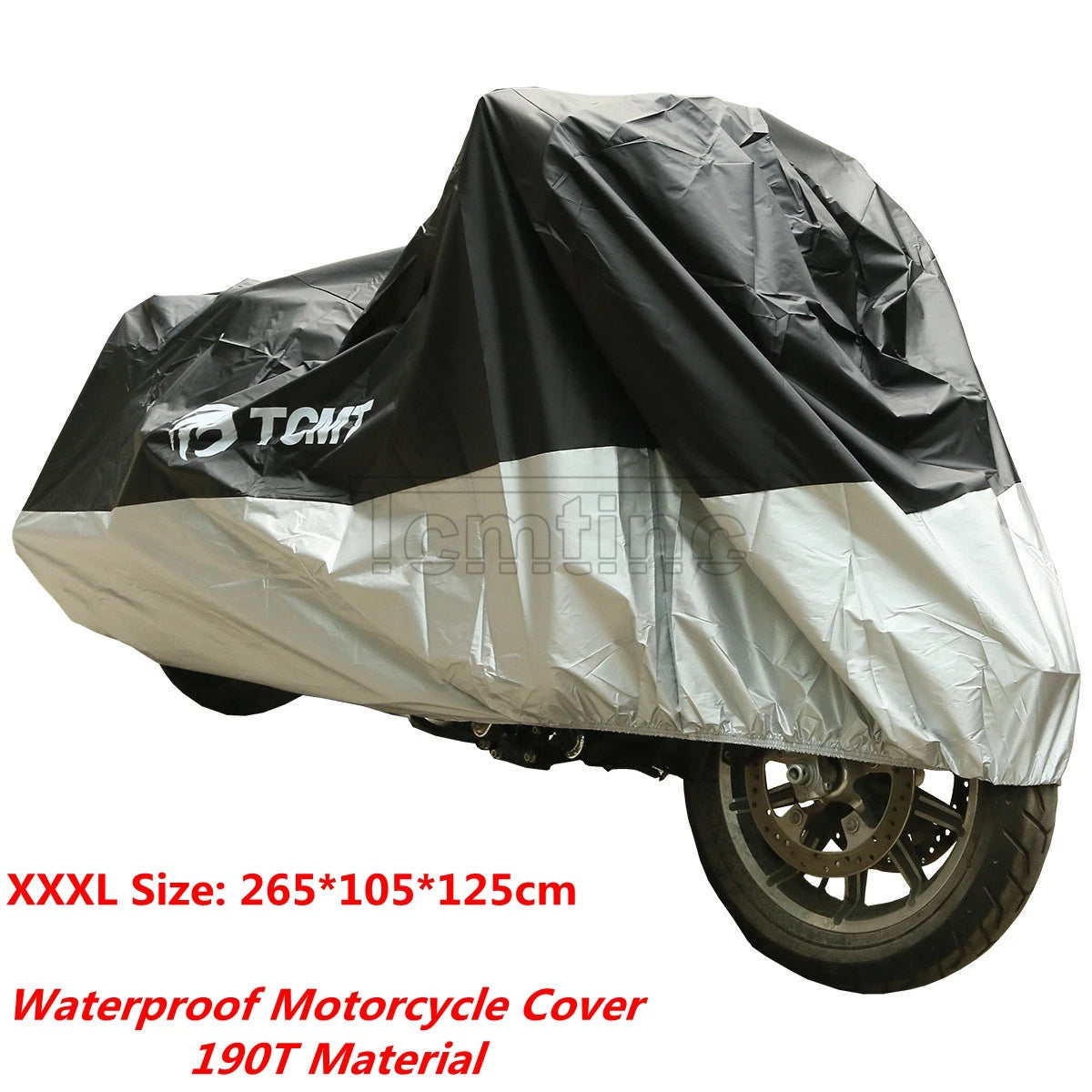 XXXL UV Waterproof Motorcycle Cover for Harley Honda Yamaha (265x105x125cm)