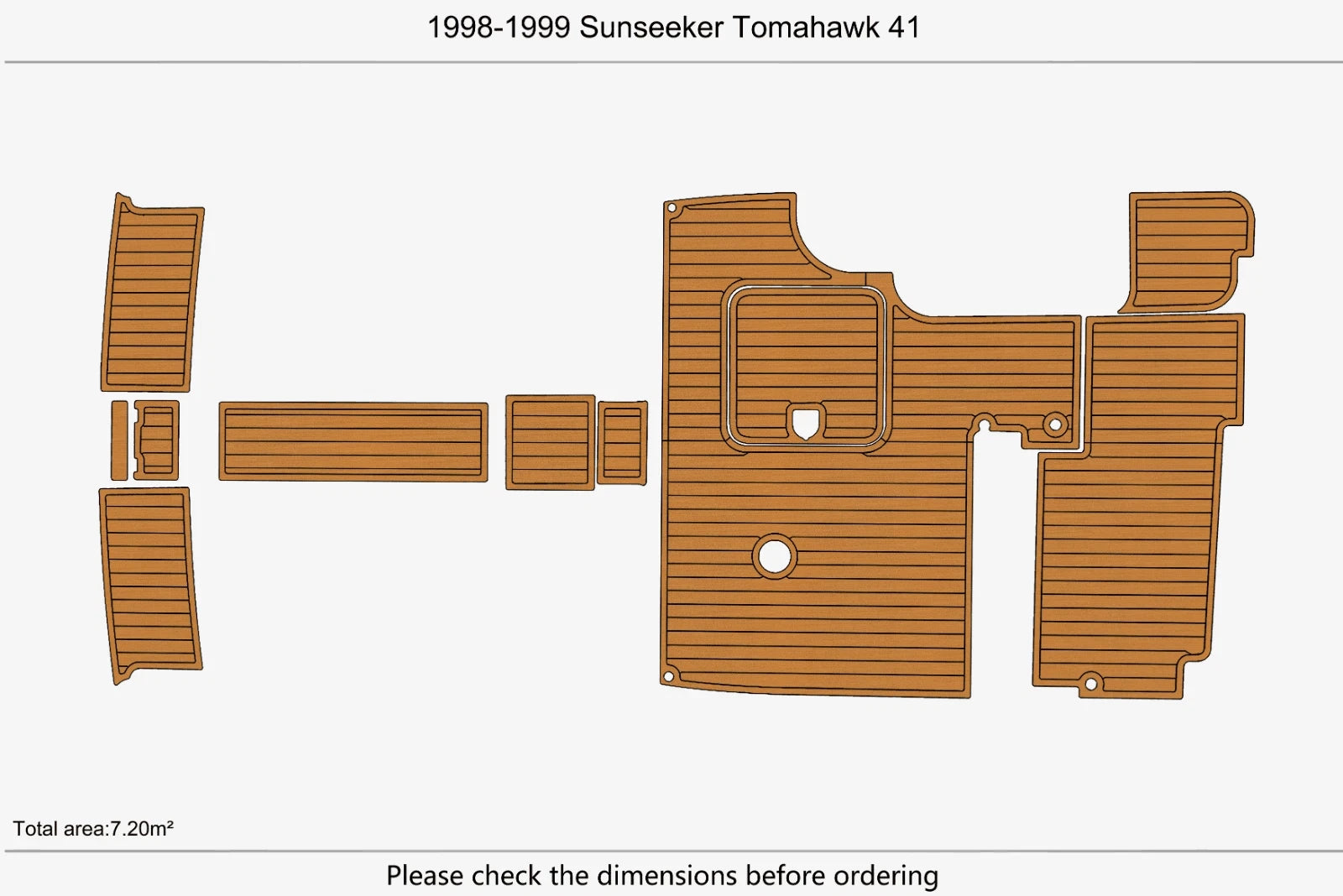 EVA Pad Foam Teak Deck Flooring for Sunseeker Tomahawk 41 (1999)