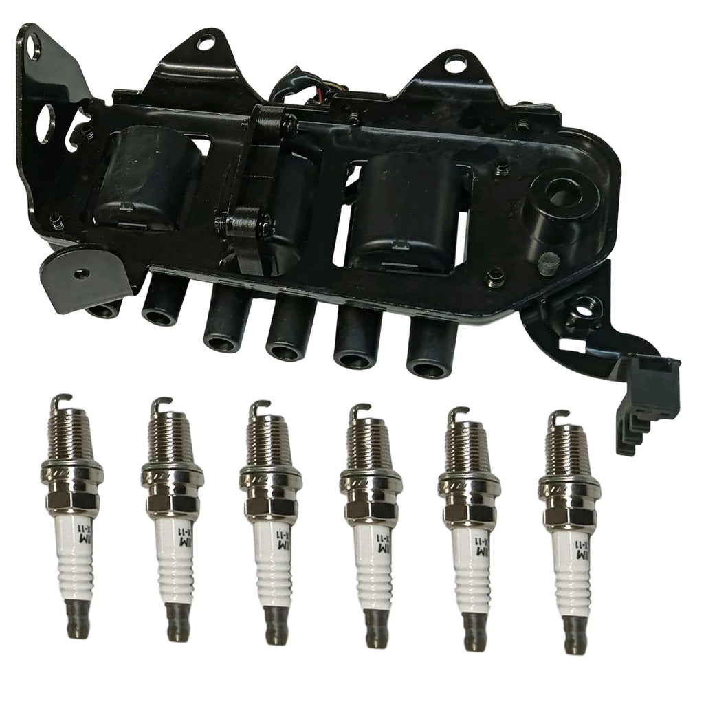Set of 6 Ignition Coils & Plugs for Hyundai Tiburon, Santa Fe (2001–2008)