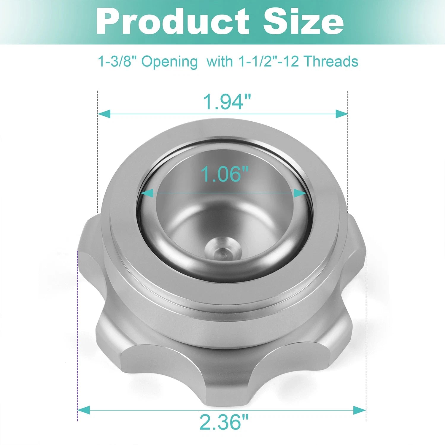 Silver Fill Plug Cap & Aluminum Bung Kit for Universal (1-3/8" Opening)