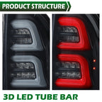 LED Tube Tail Lights for Toyota Tacoma (2005–2015) Black Smoked