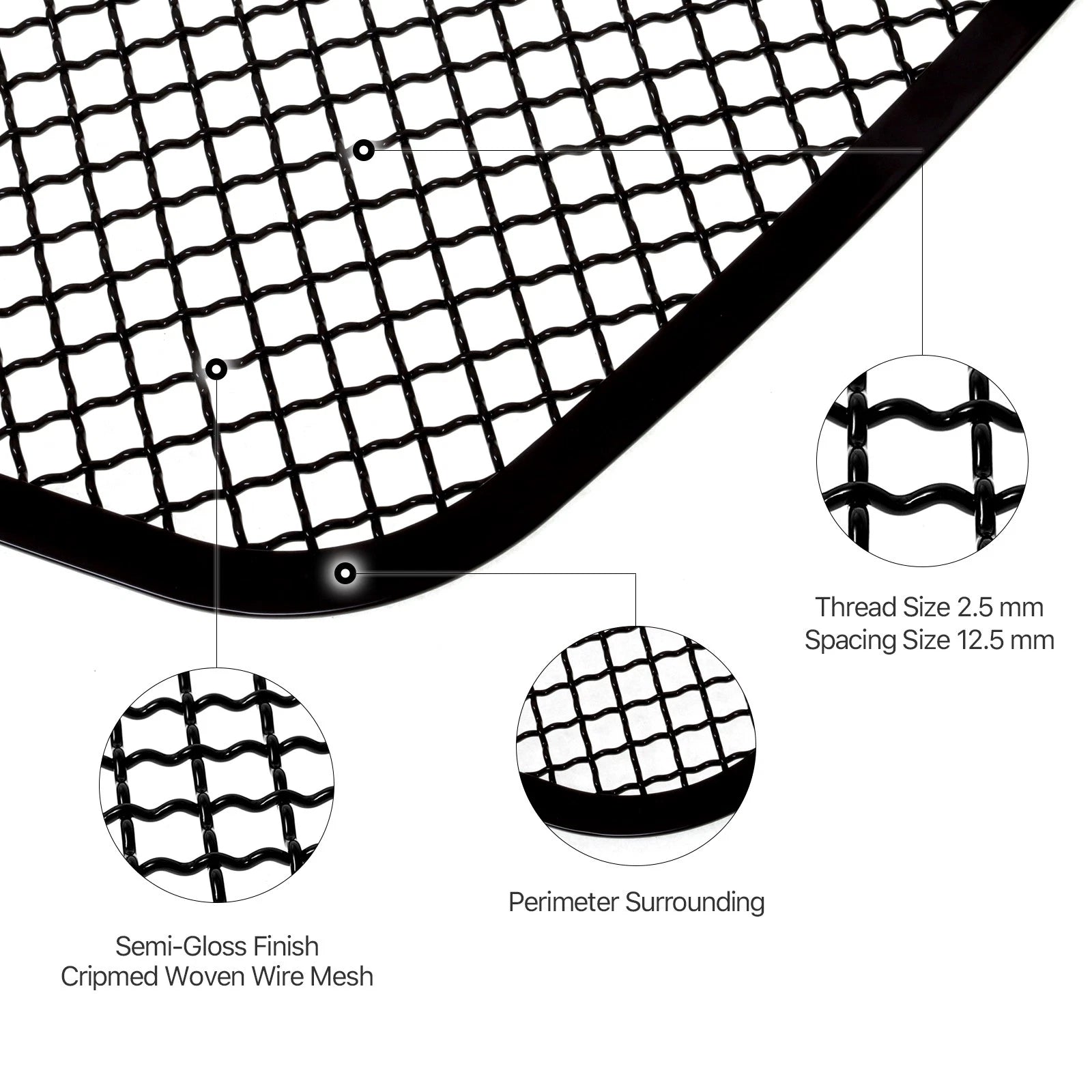 Upper Black Mesh Grille Insert for Chrysler 300C/300S (2015-2023)
