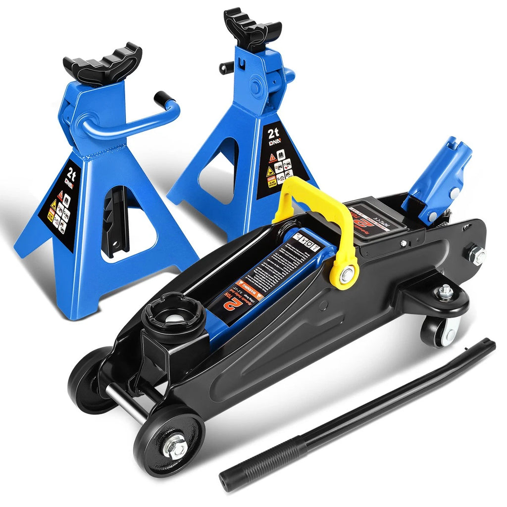 2 Ton Low Profile Hydraulic Floor Jack + Ratchet Stands for Truck SUV