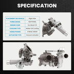 Turbocharger Right for Ford Taurus Explorer Flex Lincoln MKS MKT (3.5L) MGT1549SL