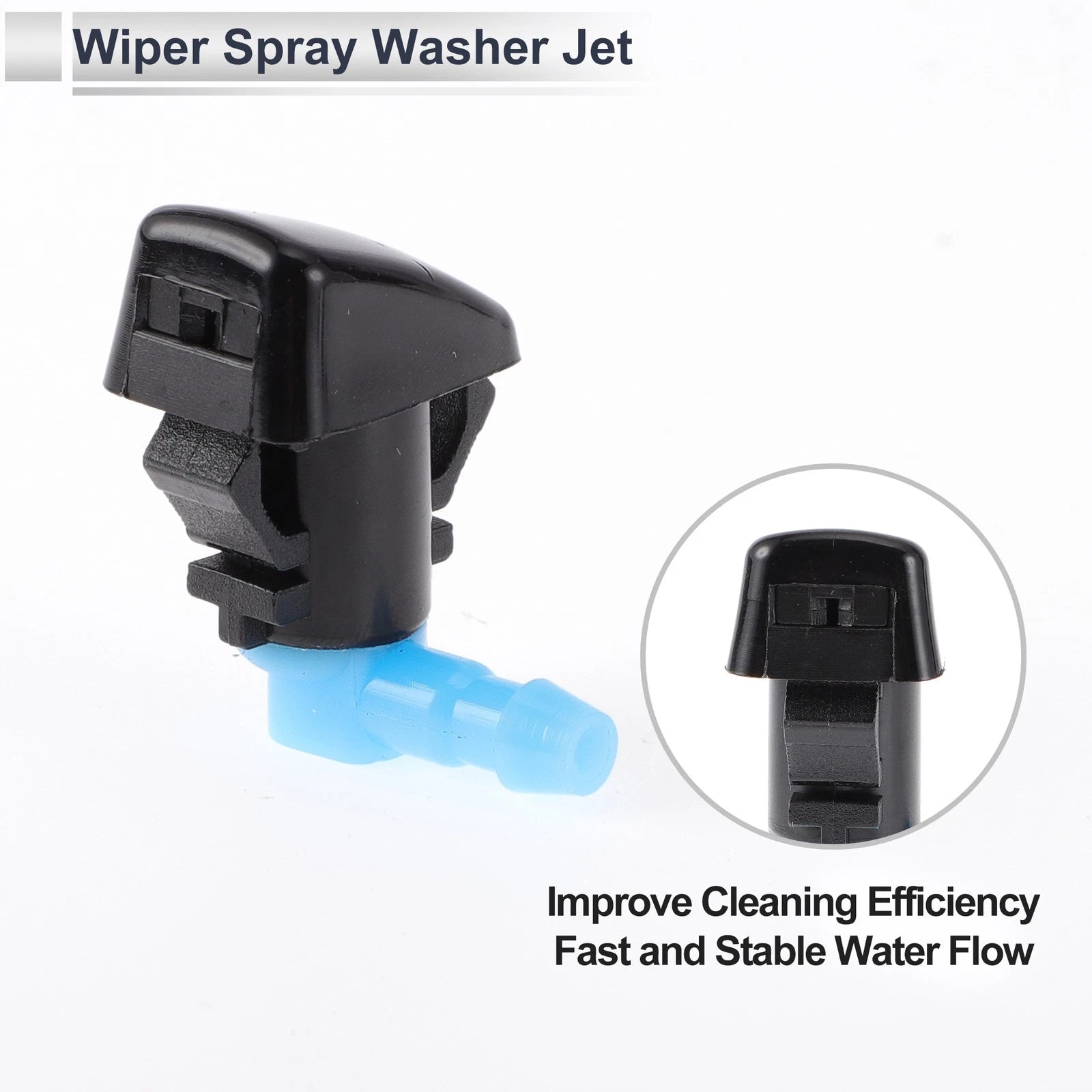 Set of 6 Windshield Washer Nozzles w/ Hose Connector for Ford (No. 25815793)