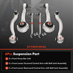 6X Front Control Arm Kit for Mercedes-Benz C207 A207 A212 C204 W204 (2010–2016)