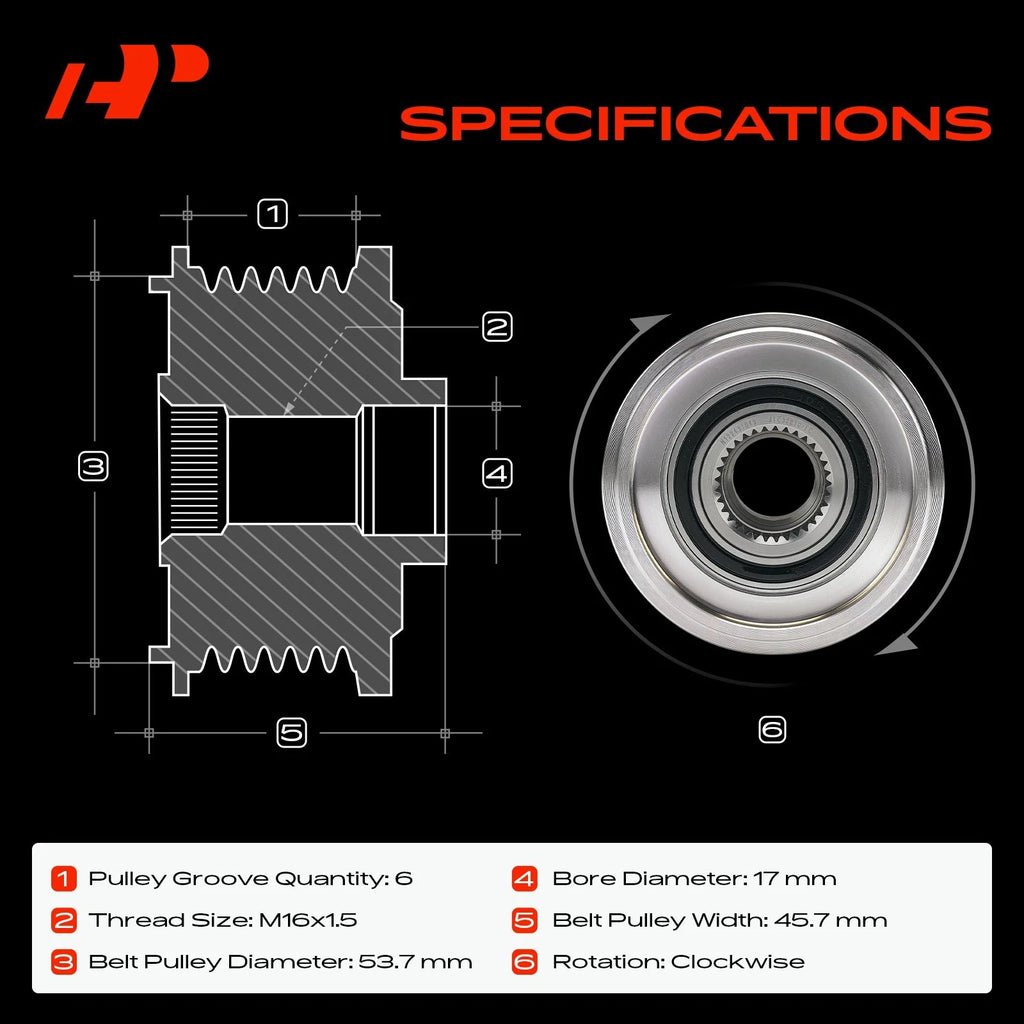 Alternator Clutch Pulley for Mercedes-Benz C43 AMG GL450