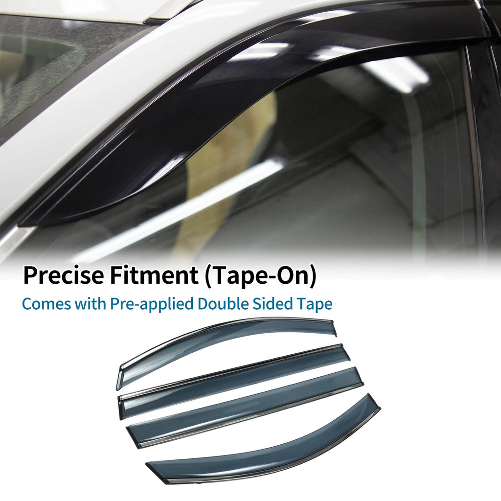Set of 4 Window Deflectors for Toyota Sienna (2011–2020) Black Vent Visor