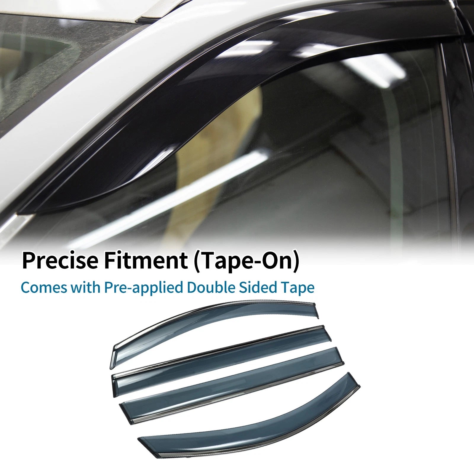 Set of 4 Window Deflectors for Toyota Sienna (2011–2020) Black Vent Visor