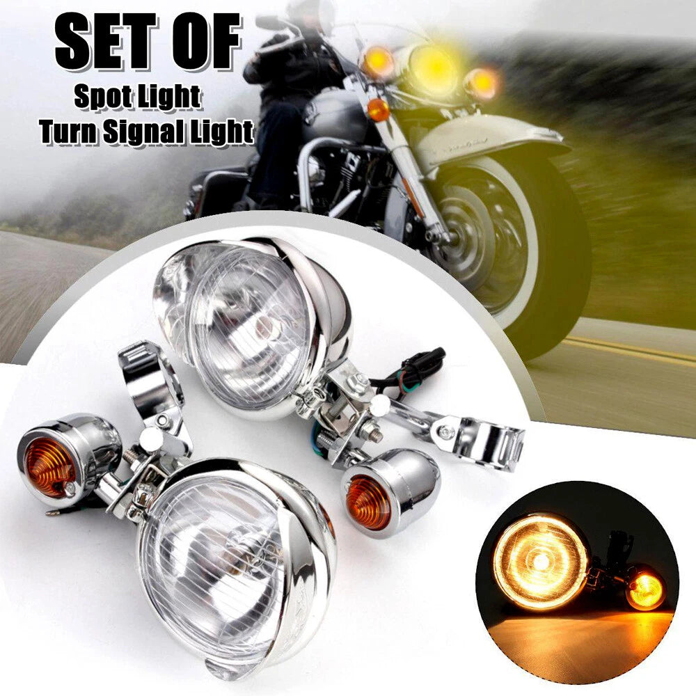 Spot Fog Light Turn Signals for Harley Honda Yamaha Kawasaki Suzuki