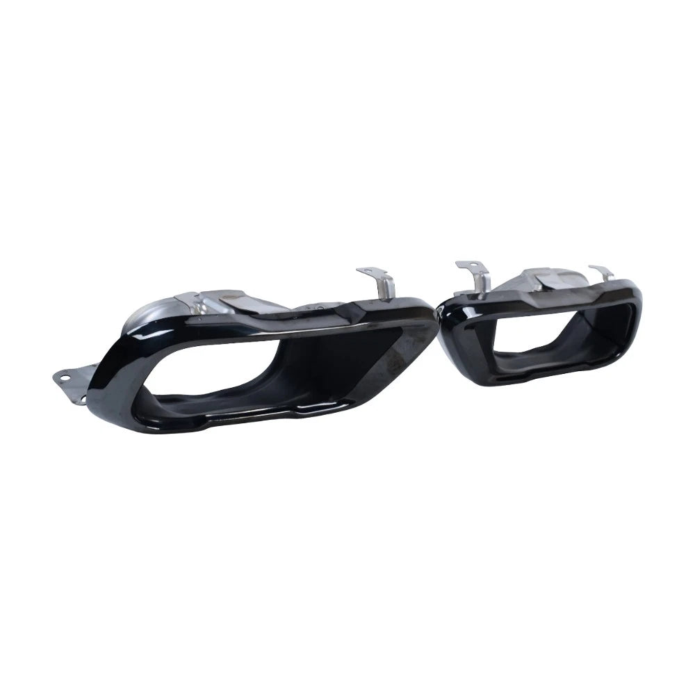 2X Steel Exhaust Tips Black for BMW X5 G05 X6 G06 X7 G07 M Sport (2019–2026)