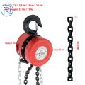 2 Ton Manual Chain Hoist for (8' Lift, 2 Hooks, Alloy Steel)