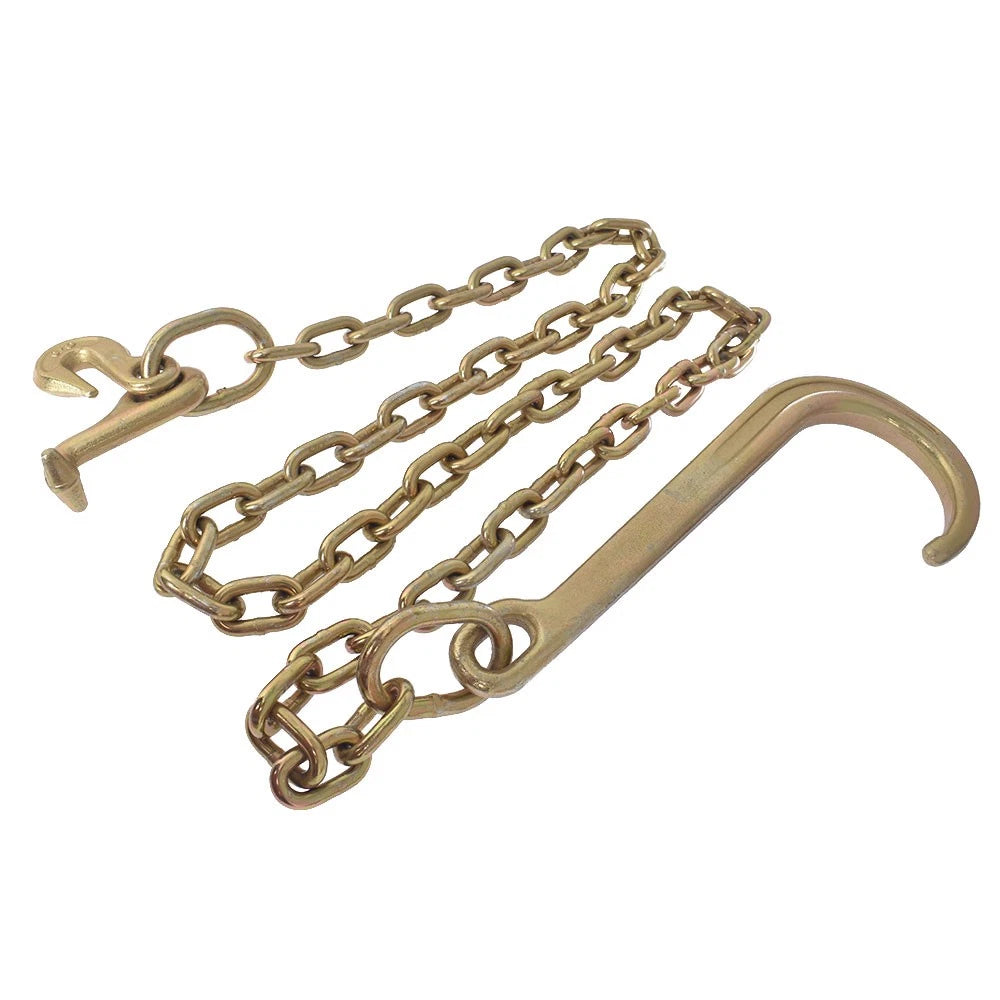 5/16" x 6 FT G70 Tow Chain with J Hook for Recovery Wrecker