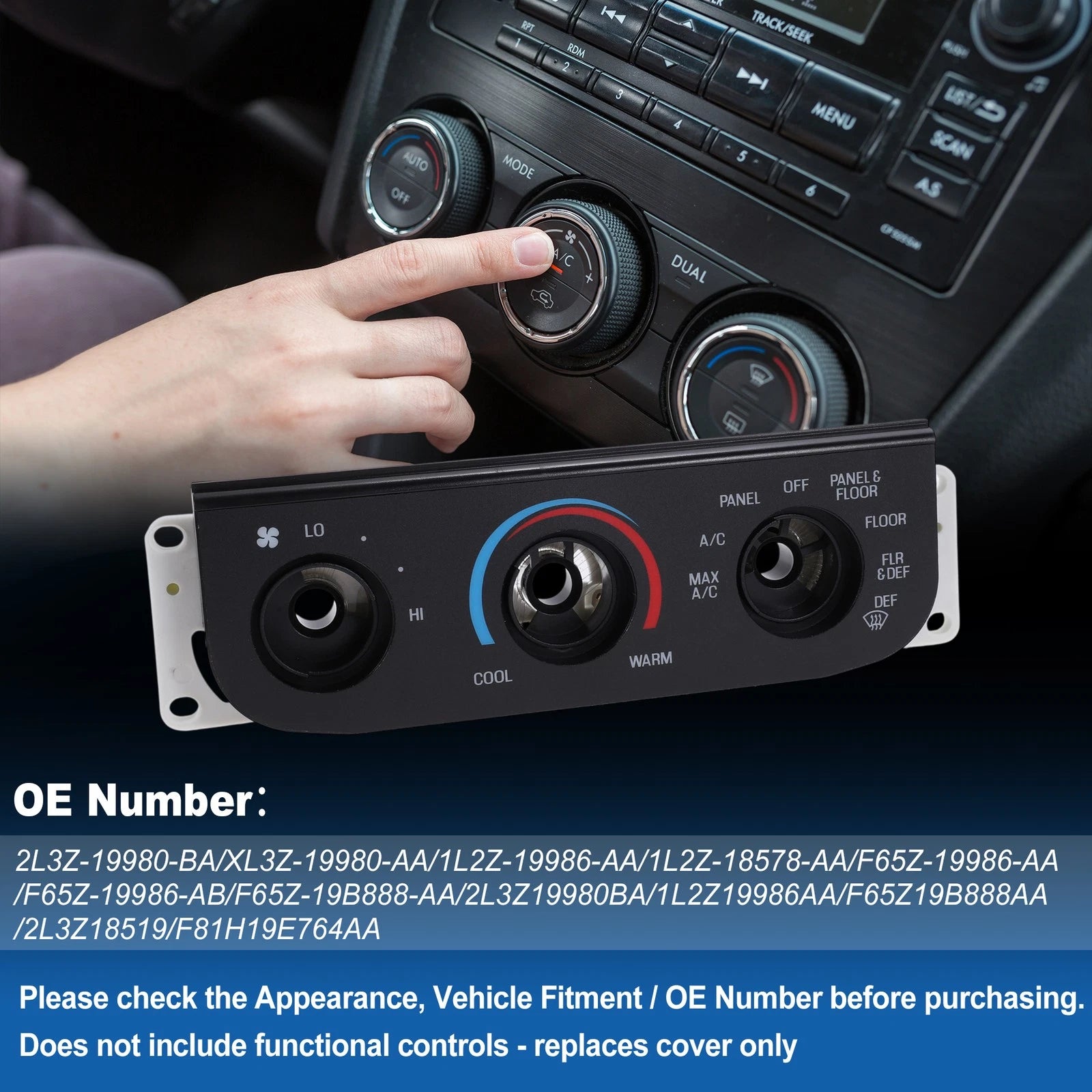 A/C Climate Heater Control Panel Plate for Ford F-150 (2004–2008) OE 2L3Z-19980-BA