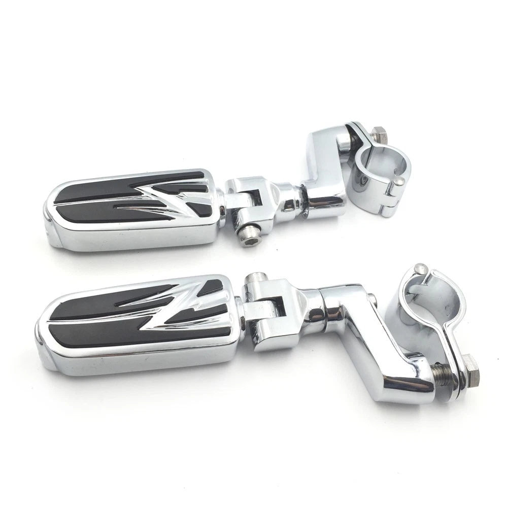 1.5" Flame Foot Peg Clamps for Harley Sportster 883 1340 XL1200 (1986–2023)