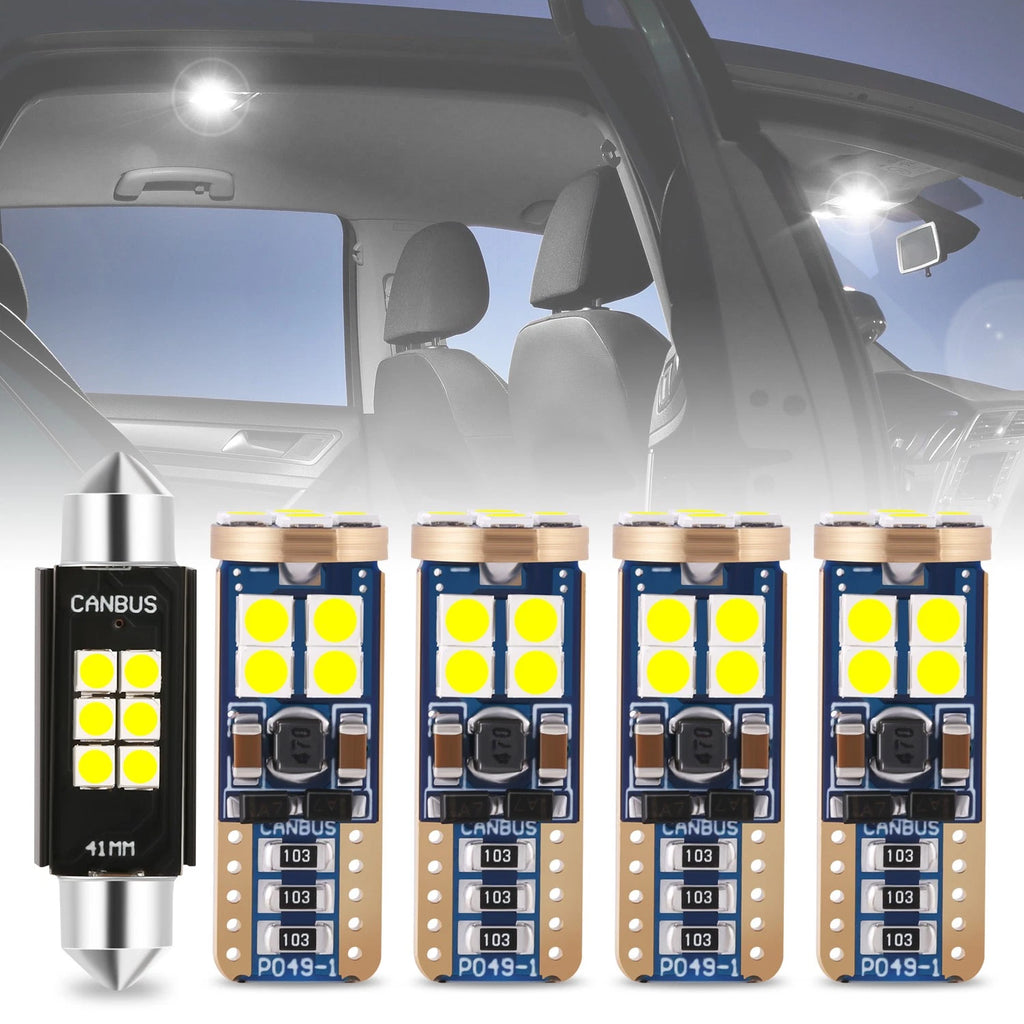Set of 5 LED Bulbs for Ford Mustang (2005–2009) - Interior License Plate, Cargo, Map
