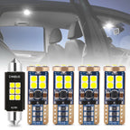 Set of 5 LED Bulbs for Ford Mustang (2005–2009) - Interior License Plate, Cargo, Map
