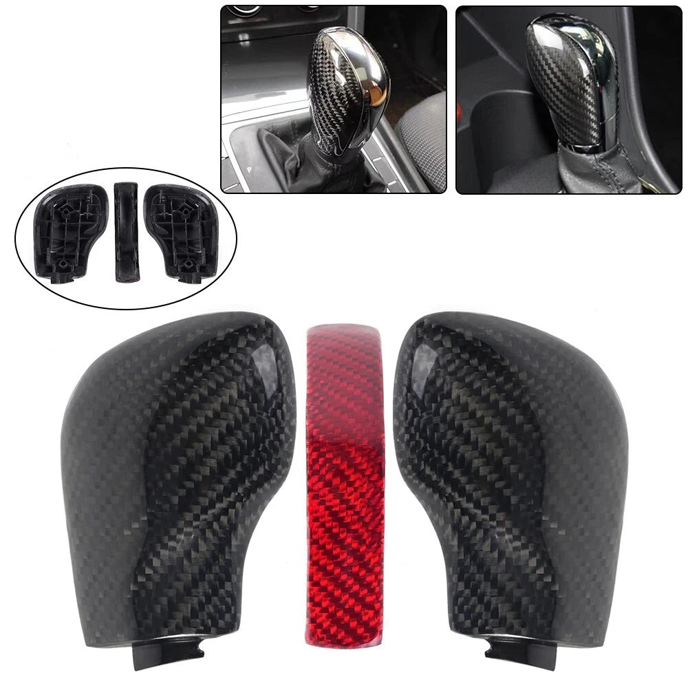 Carbon Fiber Shift Knob Gear Side Cover for VW Golf Jetta Passat
