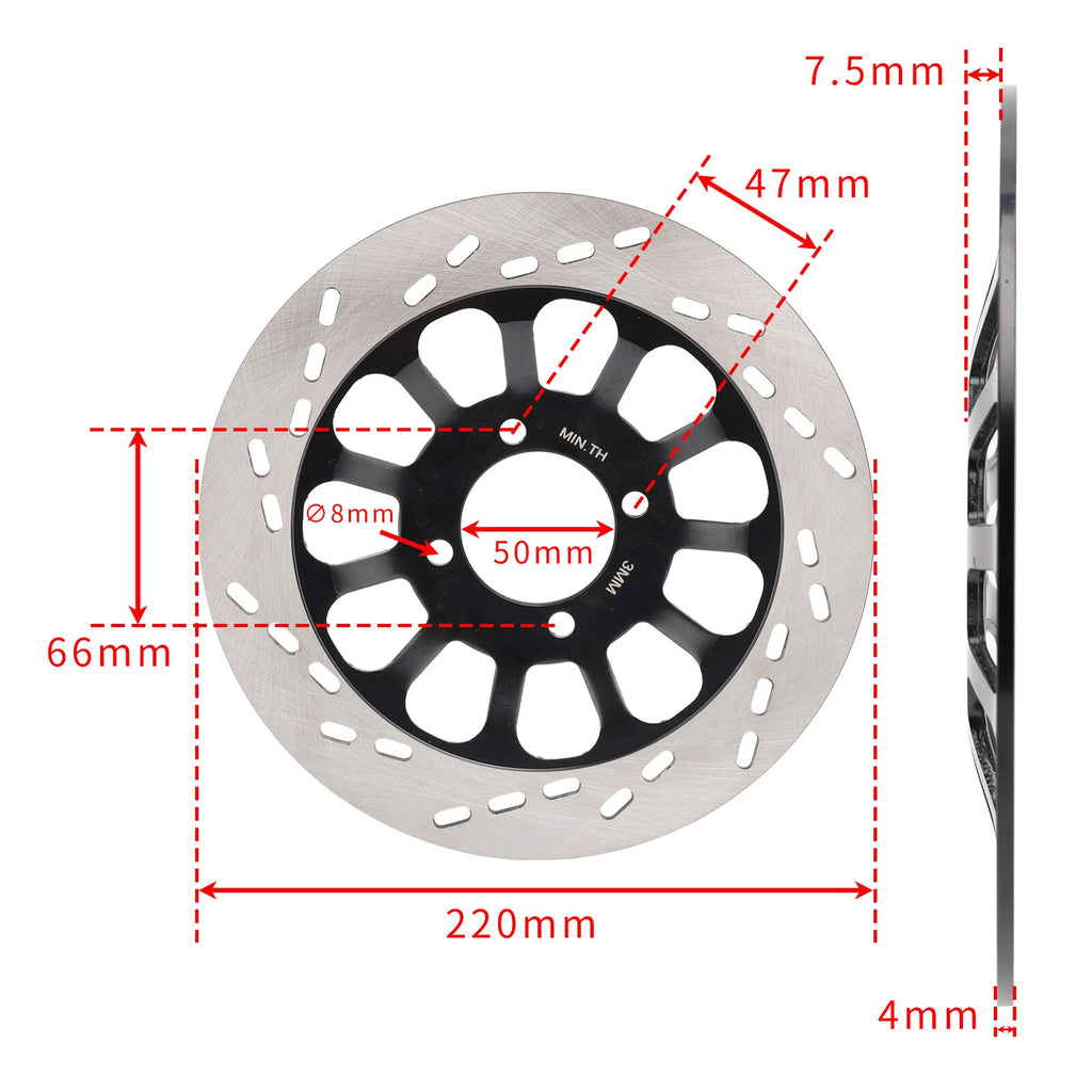 Front Brake Rotor Disc for Suzuki GN 125 (220MM) (NF41A, GN125, TU 125, GS 125)