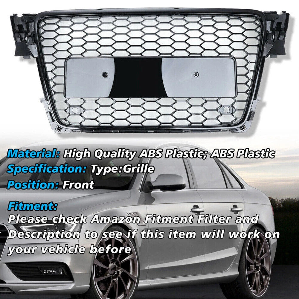 Front Honeycomb Mesh Bumper Grill for Audi A4 S4 RS4 (2009–2012)