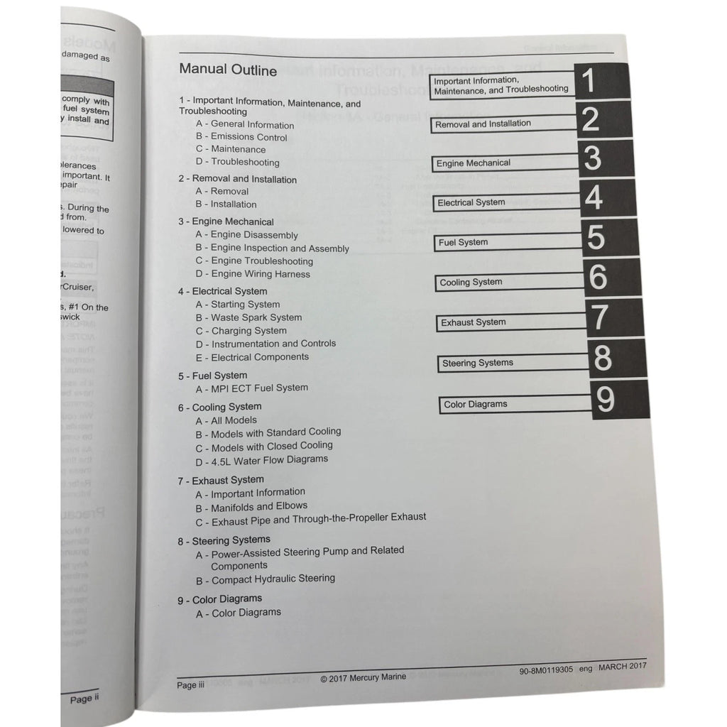 Service Manual for Mercury 200/250 HP EC & Non EC (2017) 90-8M0119305
