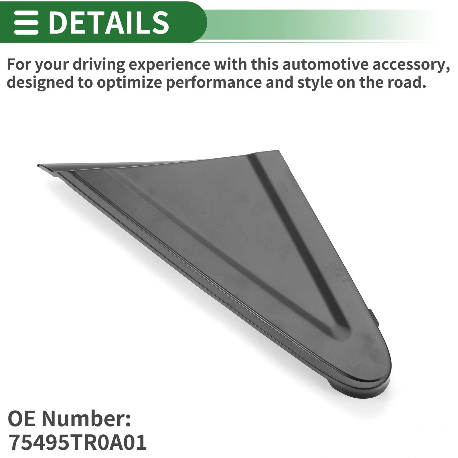 Front Left Side Door Pillar Window Trim for Honda Civic (2012–2015) No. 75495TR0A01