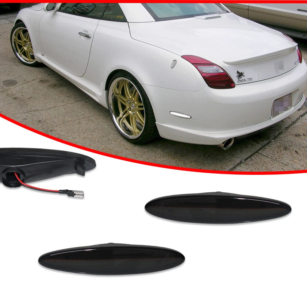 2X Smoked LED Bumper Side Marker Lights for Lexus SC430 (2002–2010)
