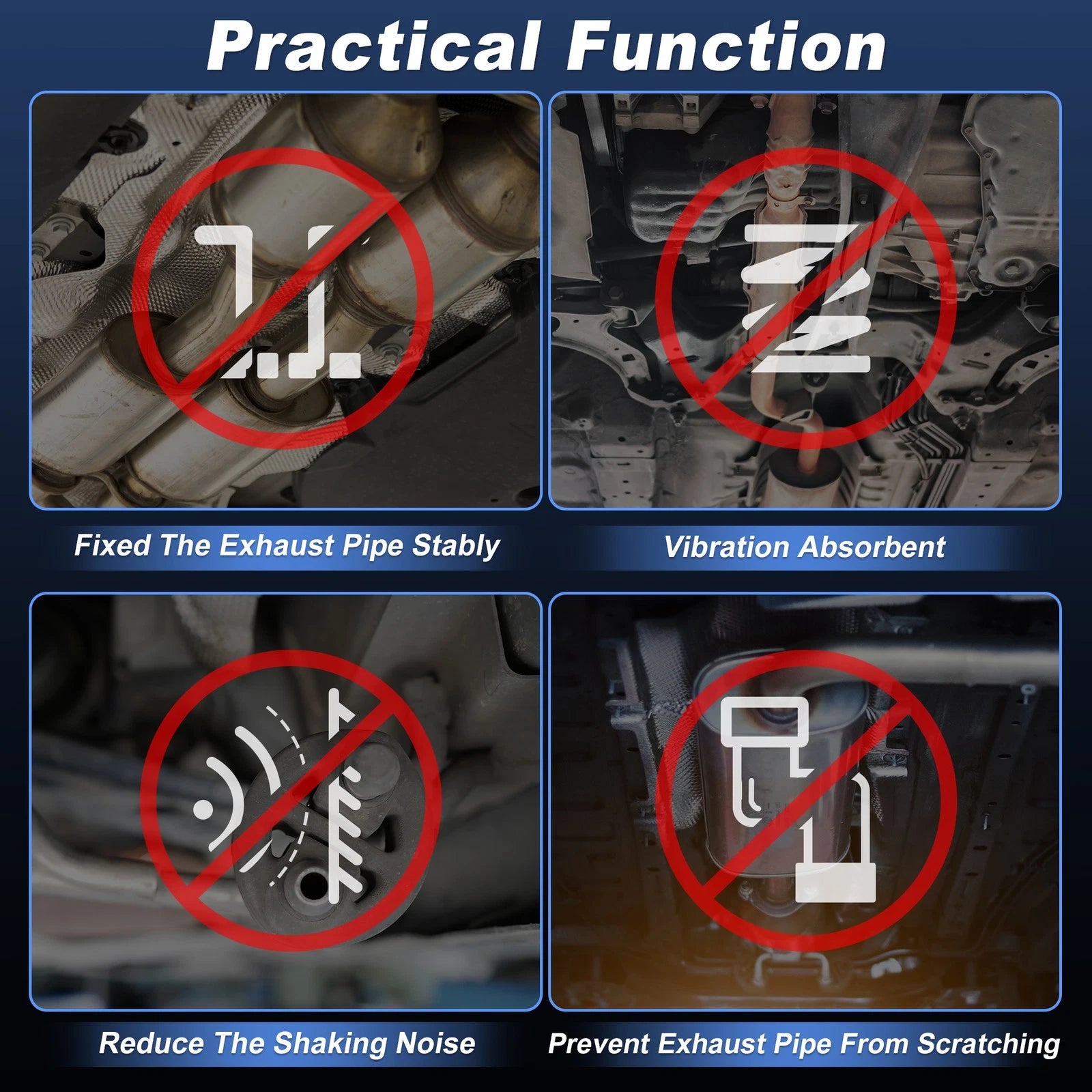 Set of 4 Exhaust Muffler Rubber Brackets for VW Golf, Passat, Audi 80, 90 (07358)