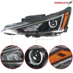 Set of 2 Headlights for Hyundai Elantra (2019–2020) Black Housing
