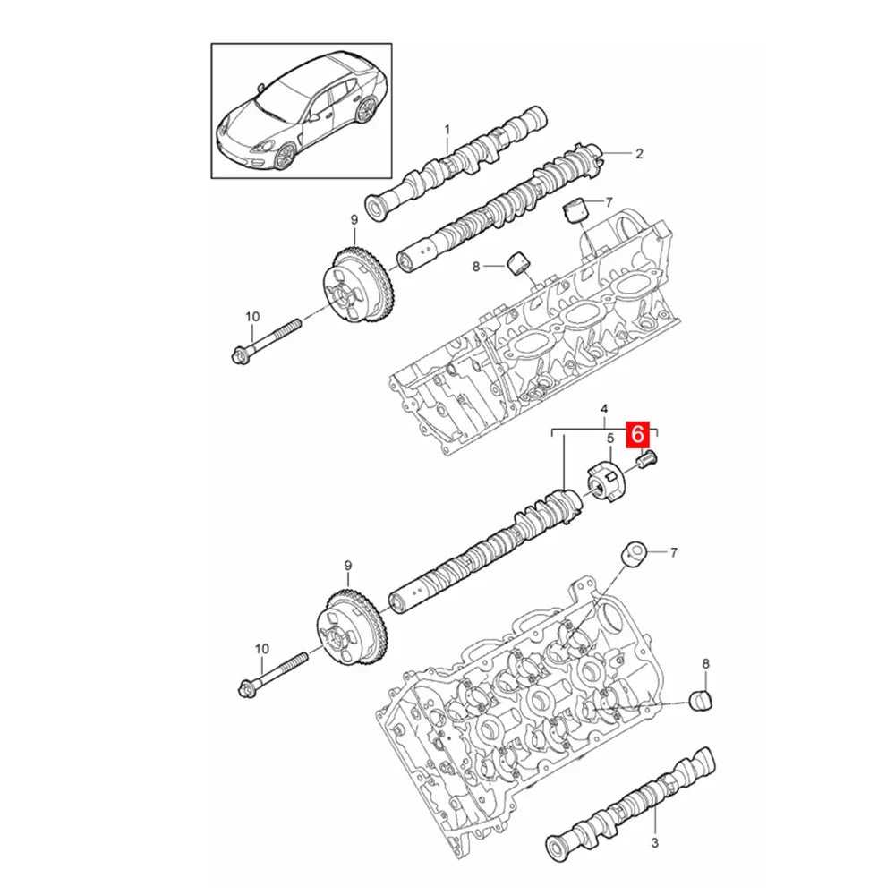 1Pc Camshaft Plug Stopper Valve Lever for Porsche Cayenne Panamera (2008–2017)