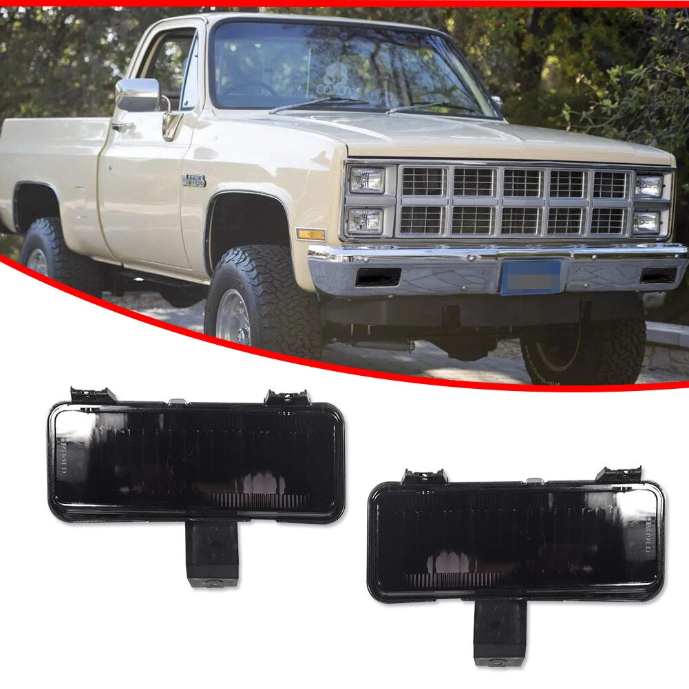 2X Smoked Front Turn Signal Lights for Chevy GMC Pickup Blazer Jimmy (1981–1982)