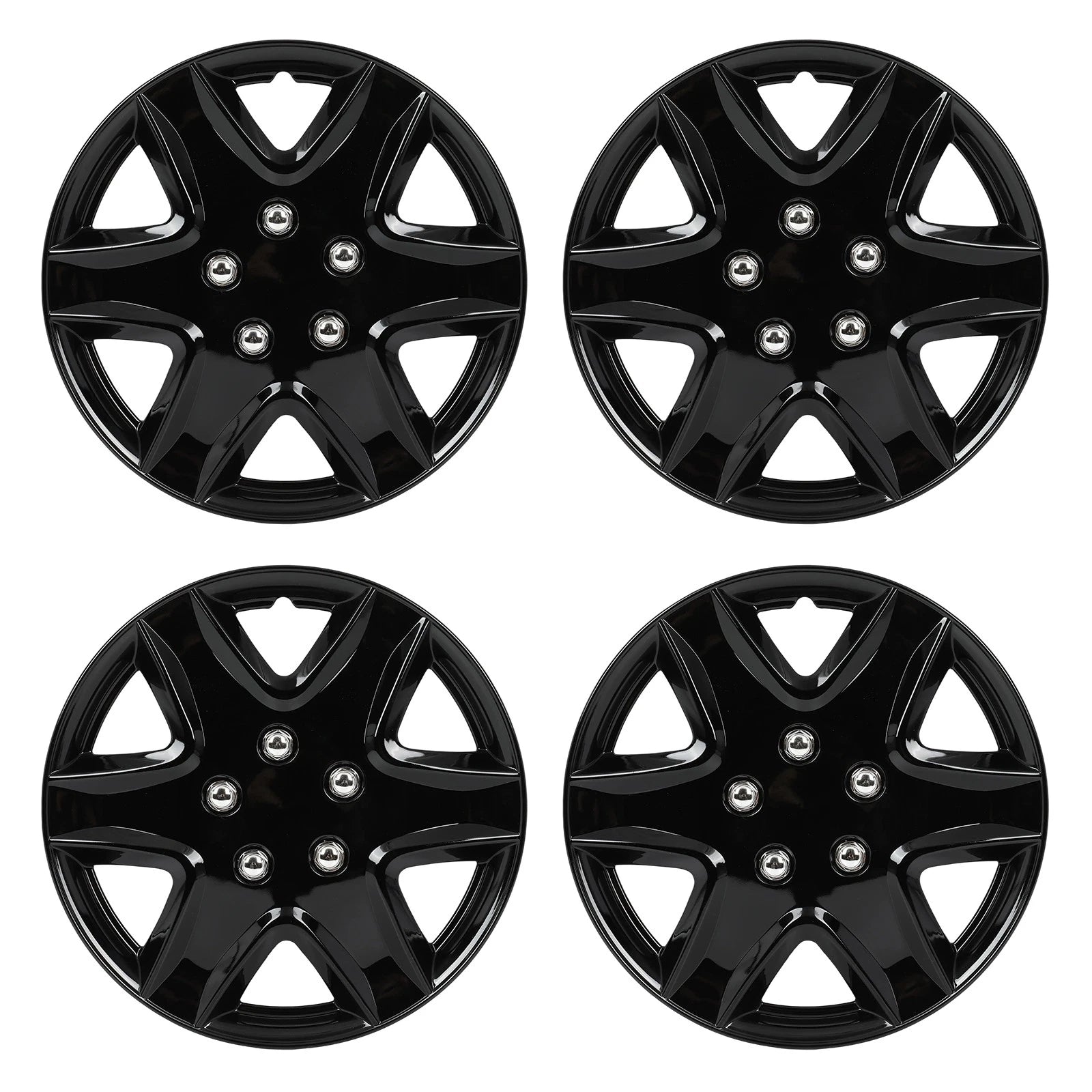 Set of 4 Black Wheel Hub Caps for R15 Tire 4 Lug Wheel