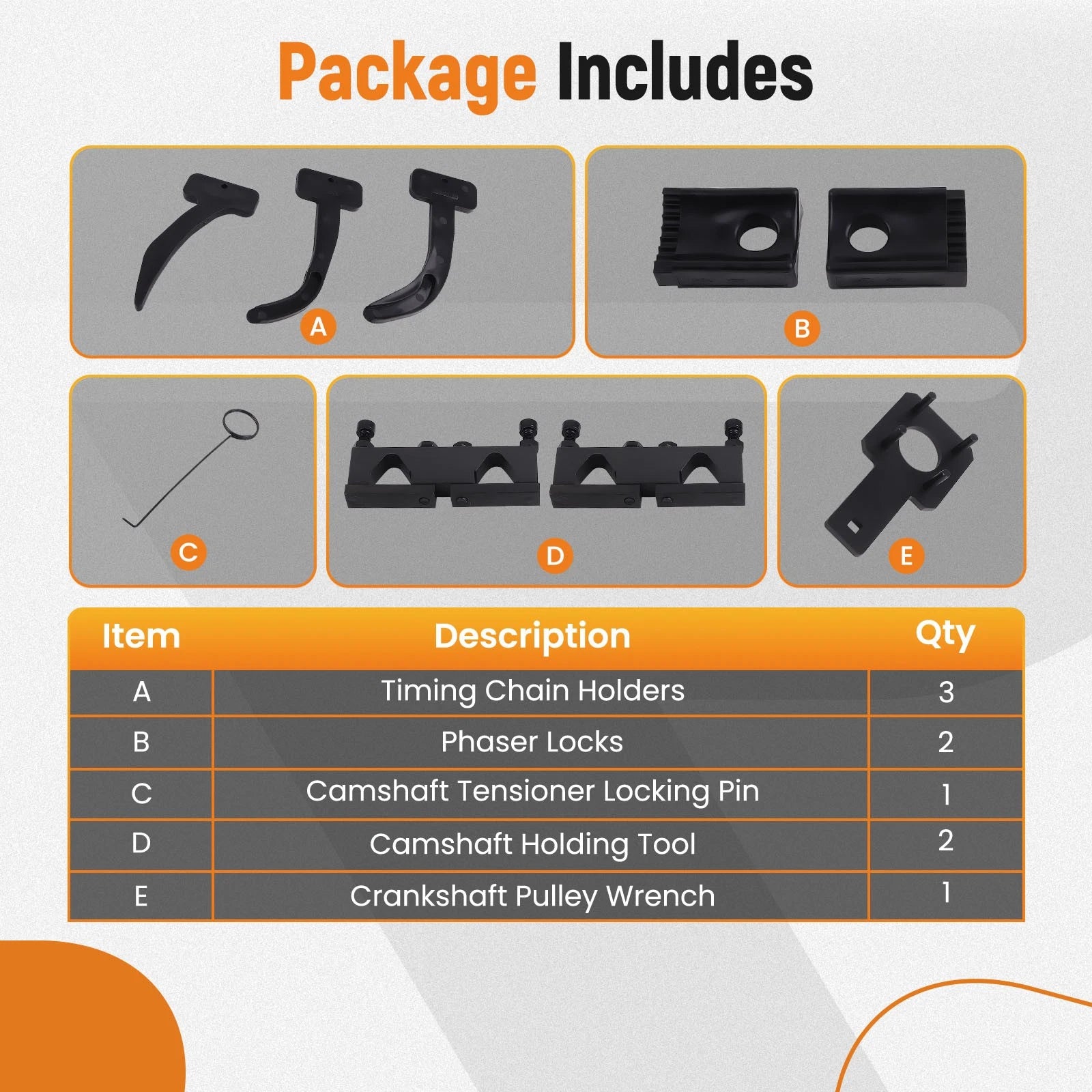 Camshaft Phaser Tool Kit for Jeep Wrangler Cherokee (2011-2023)