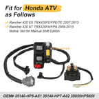 Handlebar & Starter Relay Switch for Honda Rancher 420 TRX420 (2007–2013)