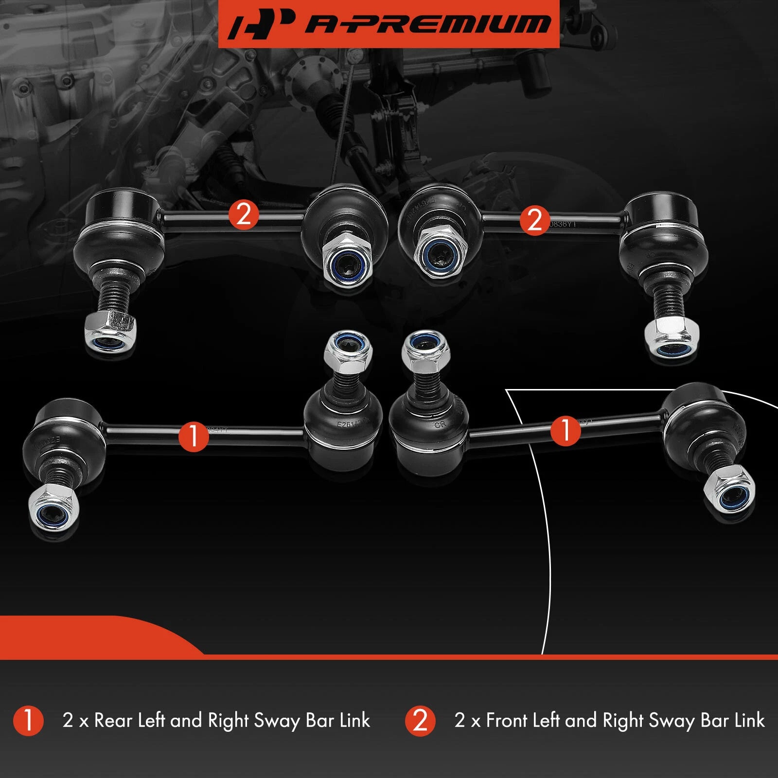 Set of 4 Sway Bar Links Kit for Kia Sorento (2007–2009)